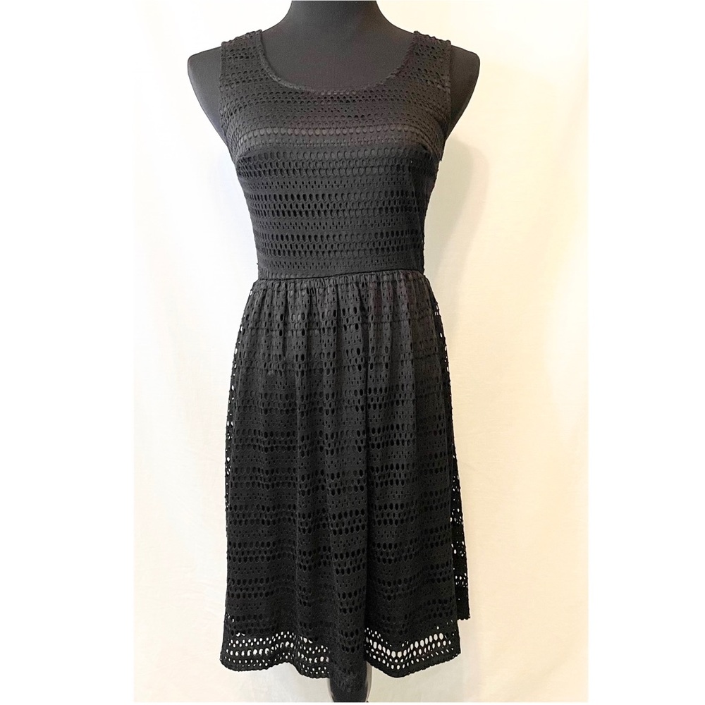 George Black Mesh Skater Dress